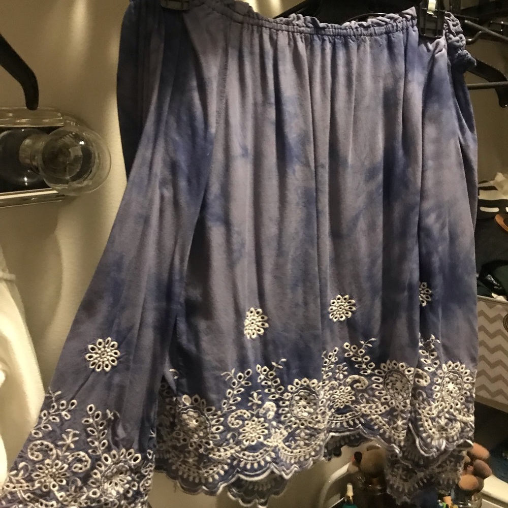 Off the Shoulder Blue lace Blouse